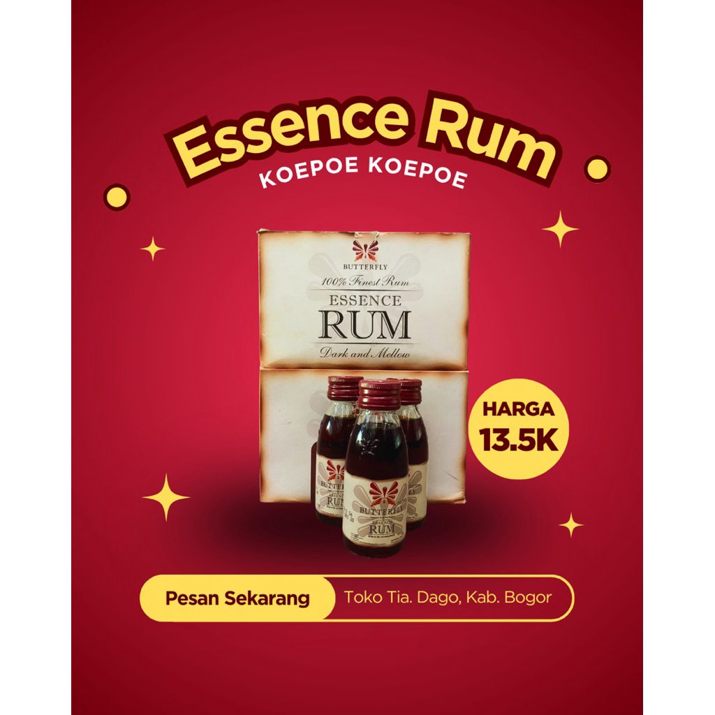 Rum Essence Butterfly Kupu-Kupu Jamaica 60 ml - Pewarna Alami untuk Makanan dan Minuman