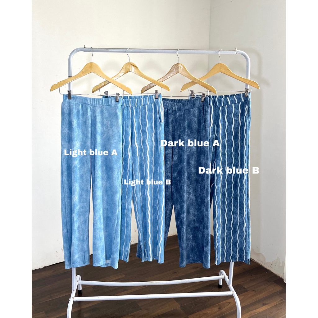 CELANA KNIT MOTIF - Celana kulot bahan knit premium