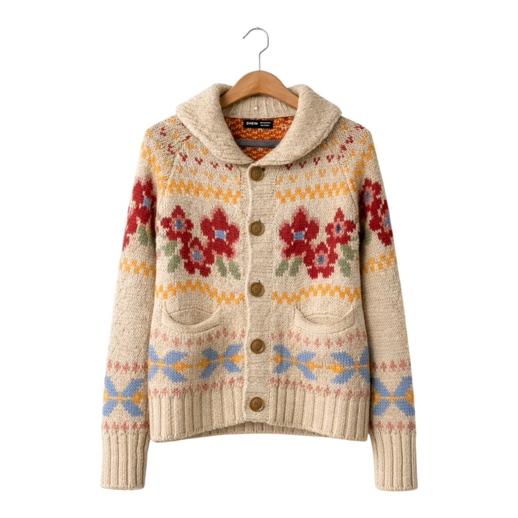 (Woman) Cardigan Wool Floral Shein