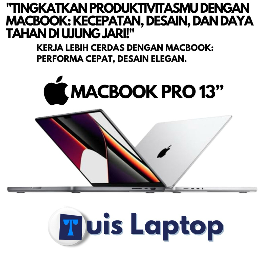 LAPTOP APPLE MACBOOK PRO 13”inch RAM 16GB SSD 512GB BERGARANSI