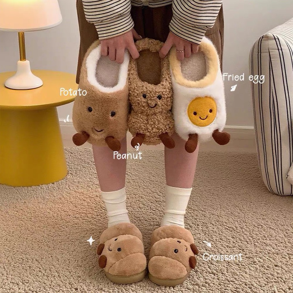 Breakfast Club JellyKat Sandals | Sandal Rumah Boneka Lucu Premium Wanita | Sandal Bulu Plush Slippe