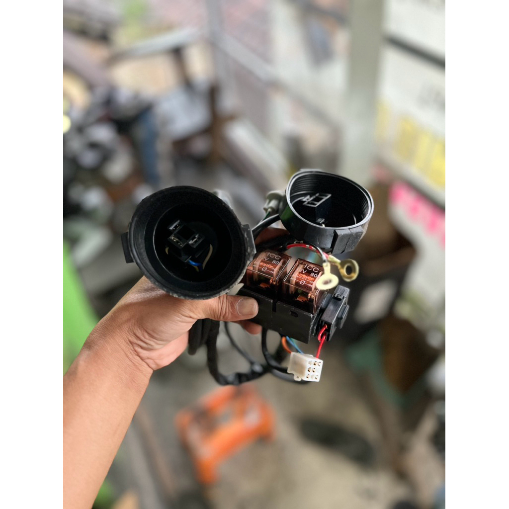 Relay Set Lampu H4 Buat Motor 2 Relay Vario 125 Lama,Beat,Supra dan lain-lain