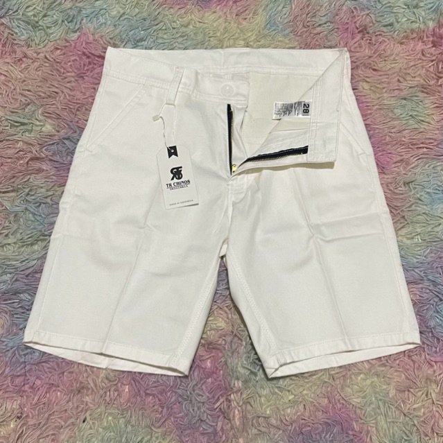 TR Original - Celana Pendek Pria Chino Pants Katun Putih