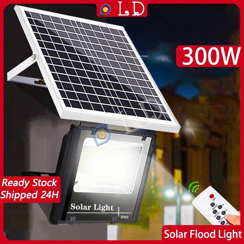 Solar Light Lampu Panel Surya Tenaga 500Watts Led Outdoor Flood Light Cell 50W 100W 200W 300W Lampu Sorot Solar Cell Led Tenaga Surya Lampu Tenaga Matahari Lampu Sorot Outdoor