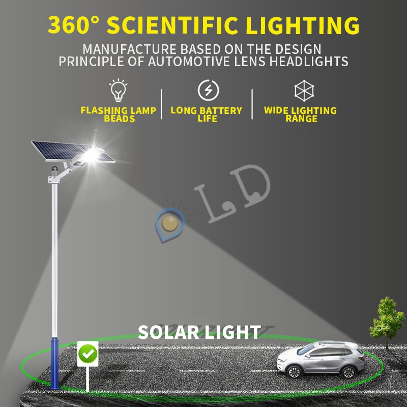 Lampu Jalan Sorot 300Watt Lampu Pju Solar Panel 2 In 1 Lampu Jalan Led Pju Lampu Jalan Lampu Lalan Solar Cell