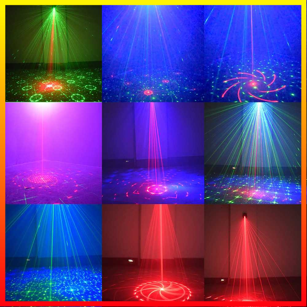 Lampu Disco LED RGB Stand Light Proyektor Laser LED Tenaga USB Recharge DJ 120 Patterns Youe Shone - 7RLL80BK