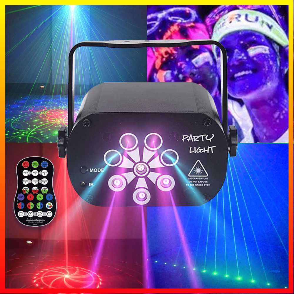 Lampu Disco LED RGB Stand Light Proyektor Laser LED Tenaga USB Recharge DJ 120 Patterns Youe Shone - 7RLL80BK