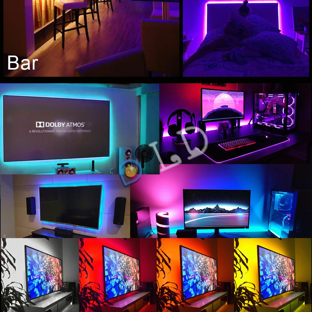 Paket Lampu Led Strip 5050 2835 Rgb 5M 10M Ip44 Rgb Remote Lampu Hias Warna Warni Lampu Kamar Aesthetic Tumblr Plafon