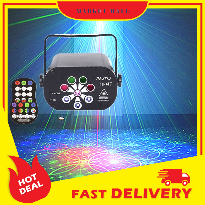 Lampu Disco LED RGB Stand Light Proyektor Laser LED Tenaga USB Recharge DJ 120 Patterns Youe Shone - 7RLL80BK