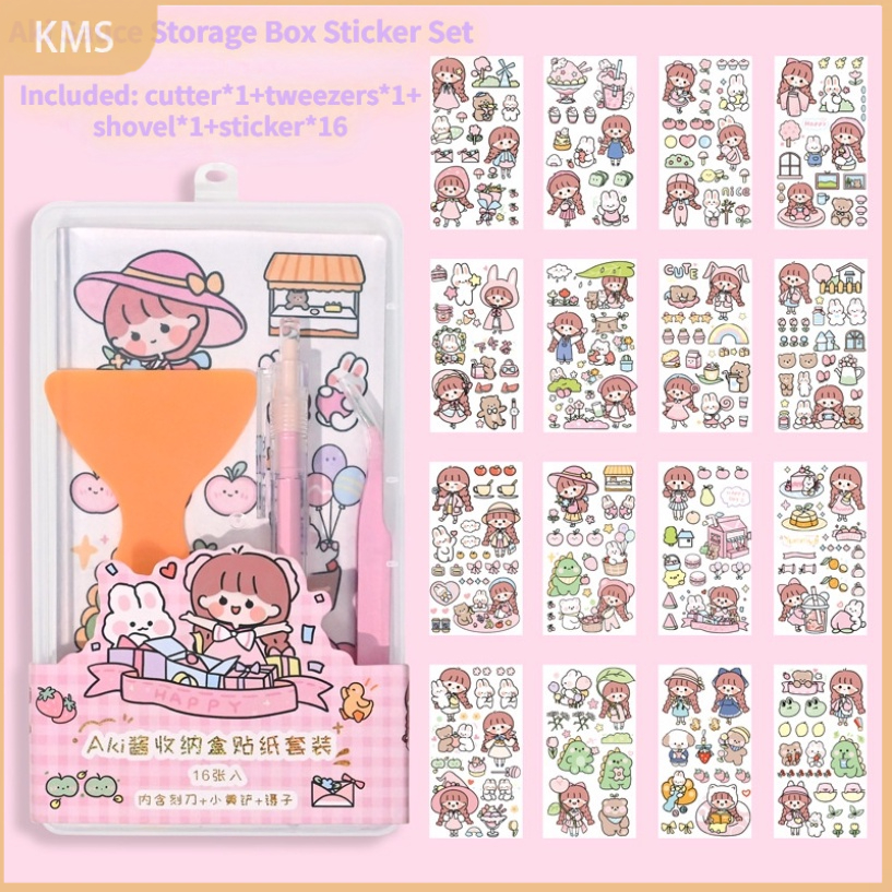 Set Stiker Kertas Motif Kartun Gaya Jepang Untuk Dekorasi