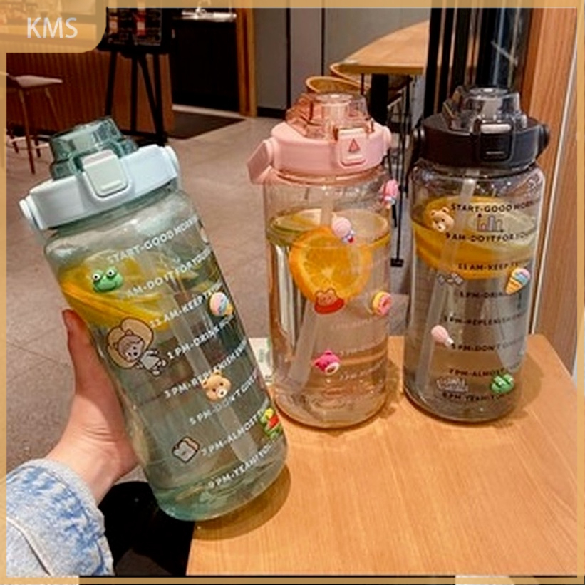 COD！2000ML Botol Air Trendy Kapasitas Besar Botol Sport Olahraga Besar Murah botol minum water bottle