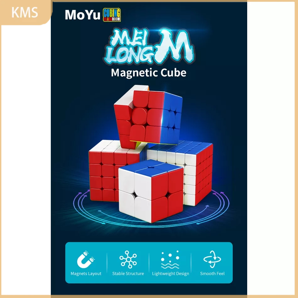 (KMS) Moyu Meilong Mainan Puzzle Rubik 2X2 Bahan Serat Karbon Untuk Profesional