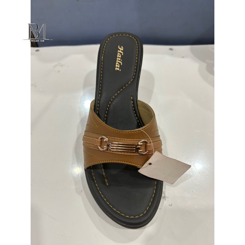 Sandal Wanita Hailai Heels 5cm Wedges Coklat