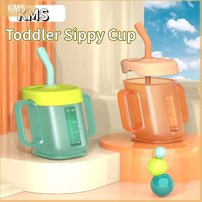 2023 3 in 1 Botol Minum Sippy Cup 300ml Dengan Sedotan + Sendok 15 Untuk Bayi / Anak°Cangkir Pelatihan Untuk Anak-Anak