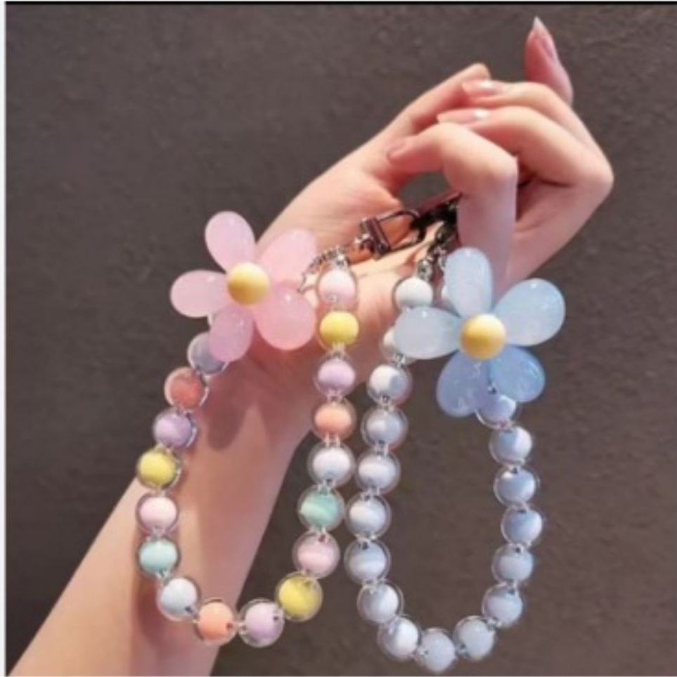 Gantungan hp korean chain strap pelindung handphone manik manik-manik