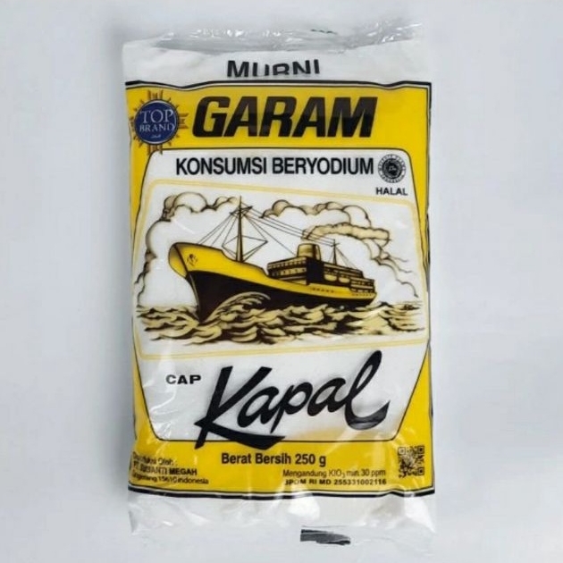 GARAM KAPAL 250 GR / GARAM CAP KAPAL 250 GR / GARAM BERYODIUM CAP KAPAL / GARAM DAPUR / SALT / GARAM