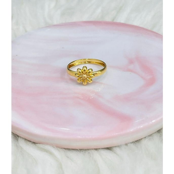 cincin bunga kopong polos uk 11 stngah emas asli kadar 875