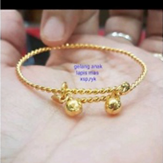 gelang lilit tambang anak dan  bayi replika emas lapis emas 24K