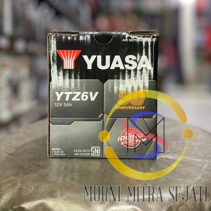 Yuasa Aki Motor Ytz6V Ytz6-V Ytz-6V Kering Mf Vario 125 150 Pcx Cb Cbr