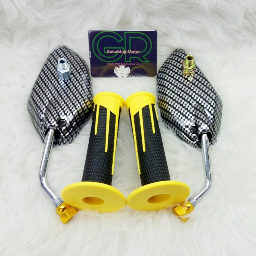 spion karbon mini chrome handgrip domino new variasi paket universal yamaha honda Nmax,Aerox,Pcx,Var