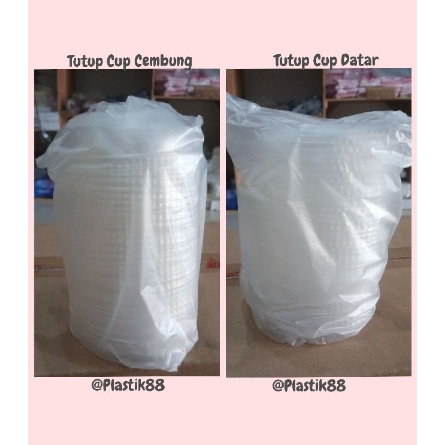 Tutup Gelas Plastik /Tutup Cup Datar Dan Cembung Starindo Ukuran 10,12,14,16,18,22 Oz