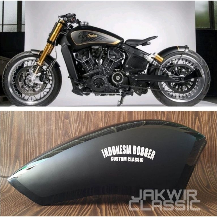 Tangki Bobber Indian custom Japstyle Tangki Bobber Tangki Custom Bobber Bahan Tebal Resin Anti Bocor