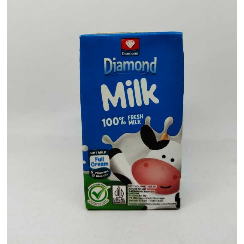 Diamond UHT Milk Full Cream (125 ml) | Susu Uht Kecil 125 ML
