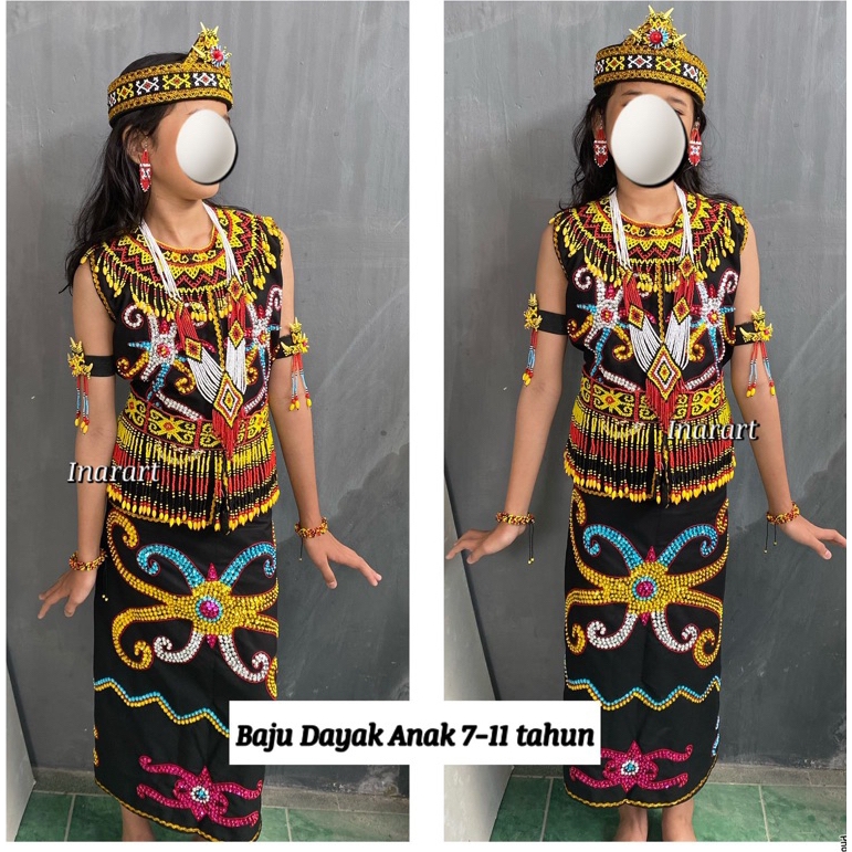 DAYAK ANAK PEREMPUAN BAJU DAYAK ANAK PEREMPUAN 7-11 tahun