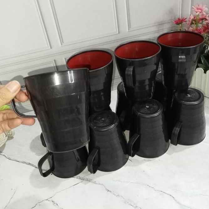 (6 PCS) Setengah Lusin Gelas Cangkir Plastik Aesthetic Cangkir minum ramen plastik bukan melamin sty