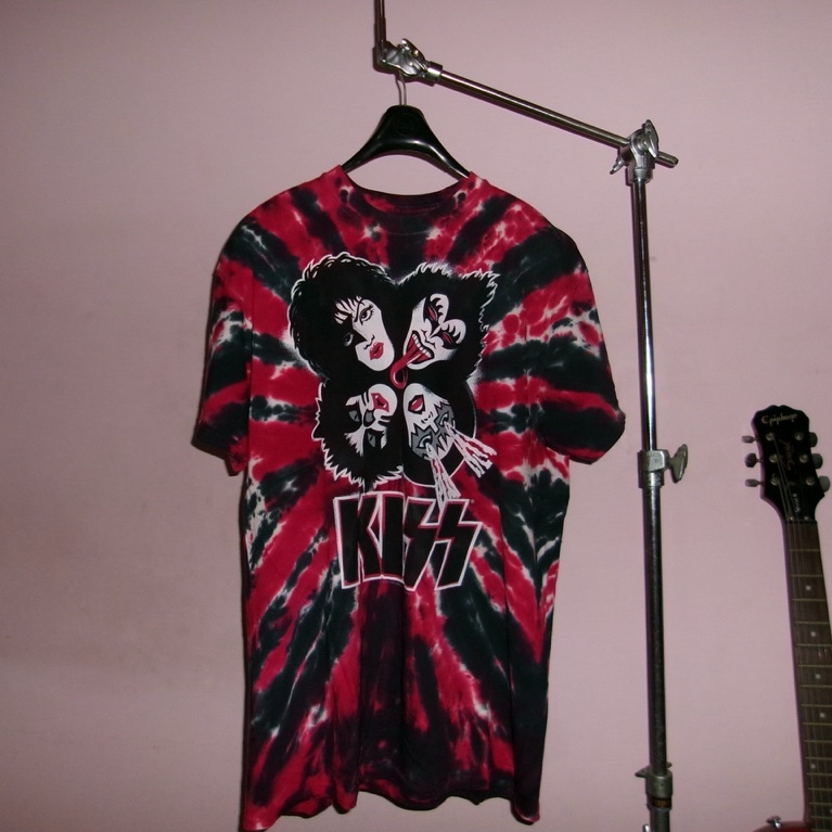 kaos band KISS bootleg liquid blue tie dye