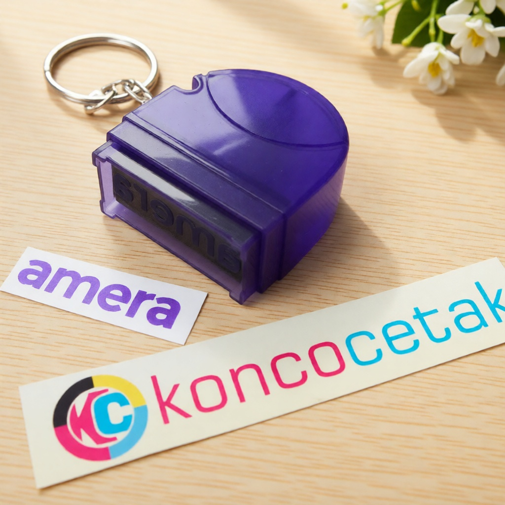 STEMPEL FLASH GANTUNGAN KUNCI NAMA CUSTOM