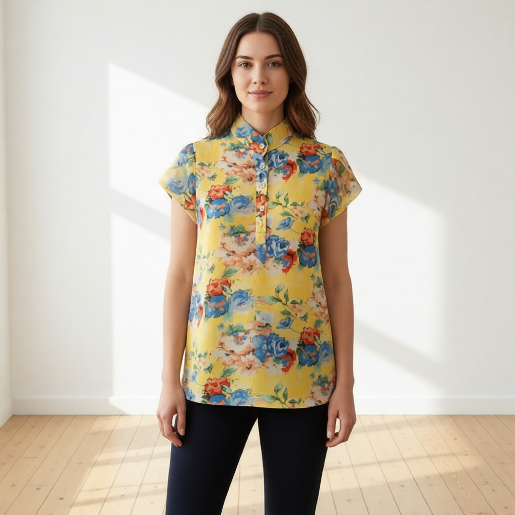 Atasan Wanita Sifon Motif Bunga