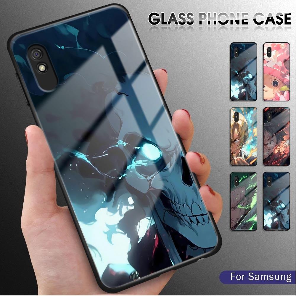 For Xiaomi Redmi 9A Anime One-Piece Luxury Glossy Tempered Glass Case Scratch-Resistant Rear Cover C