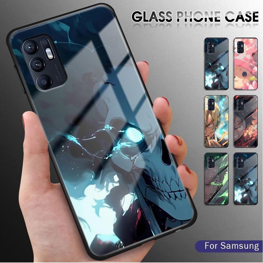 For OPPO Reno6 Reno 6Z 5G Anime One-Piece Luxury Glossy Tempered Glass Case Scratch-Resistant Rear C