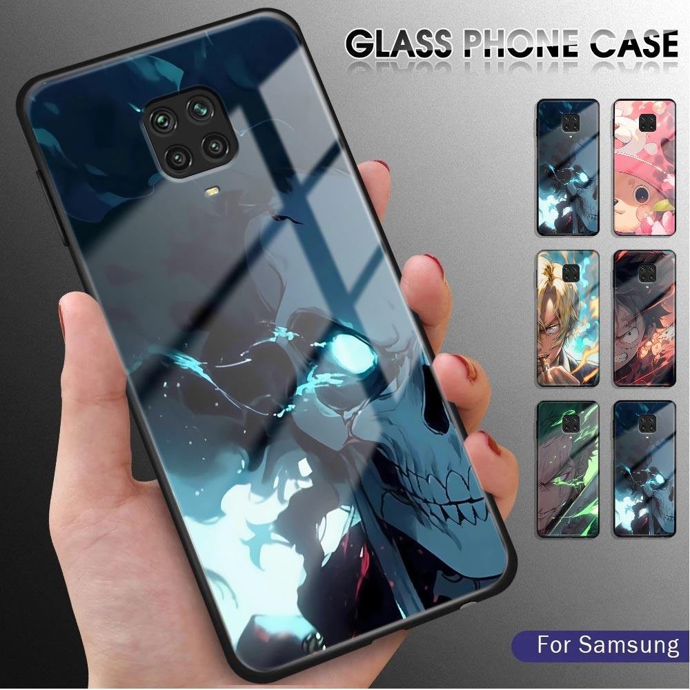 For Xiaomi Redmi Note 9 Pro 9S Anime One-Piece Luxury Glossy Tempered Glass Case Scratch-Resistant R
