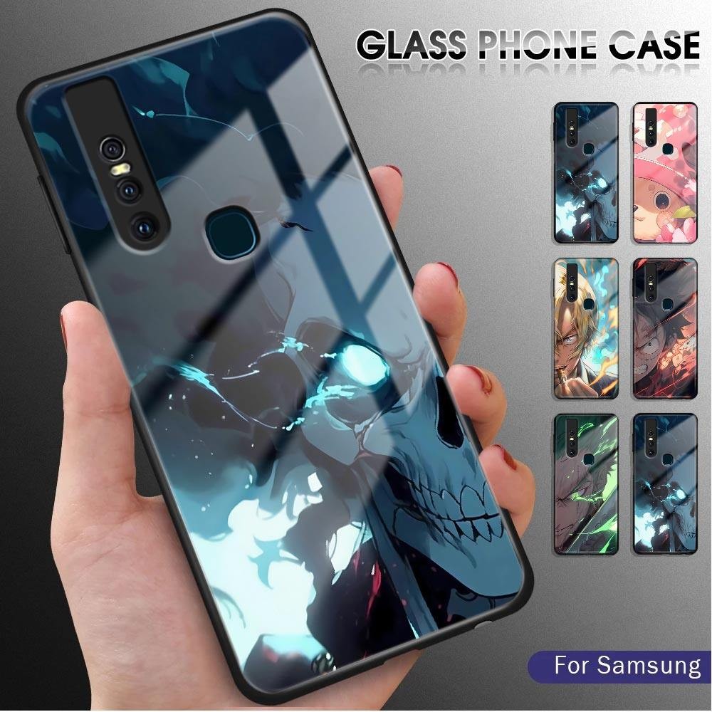 For Vivo S1 Pro Anime One-Piece Luxury Glossy Tempered Glass Case Scratch-Resistant Rear Cover Casin