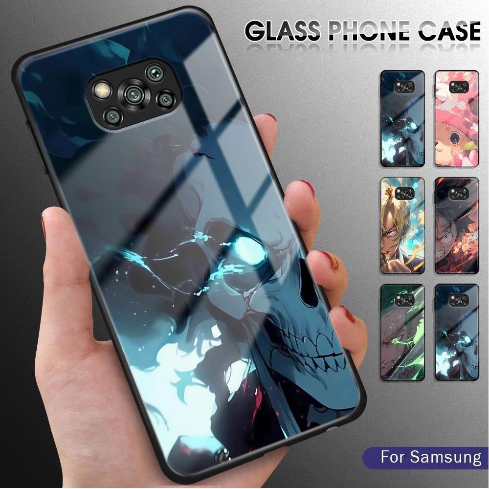 For Xiaomi Poco X3 Pro X3 NFC Anime One-Piece Luxury Glossy Tempered Glass Case Scratch-Resistant Re