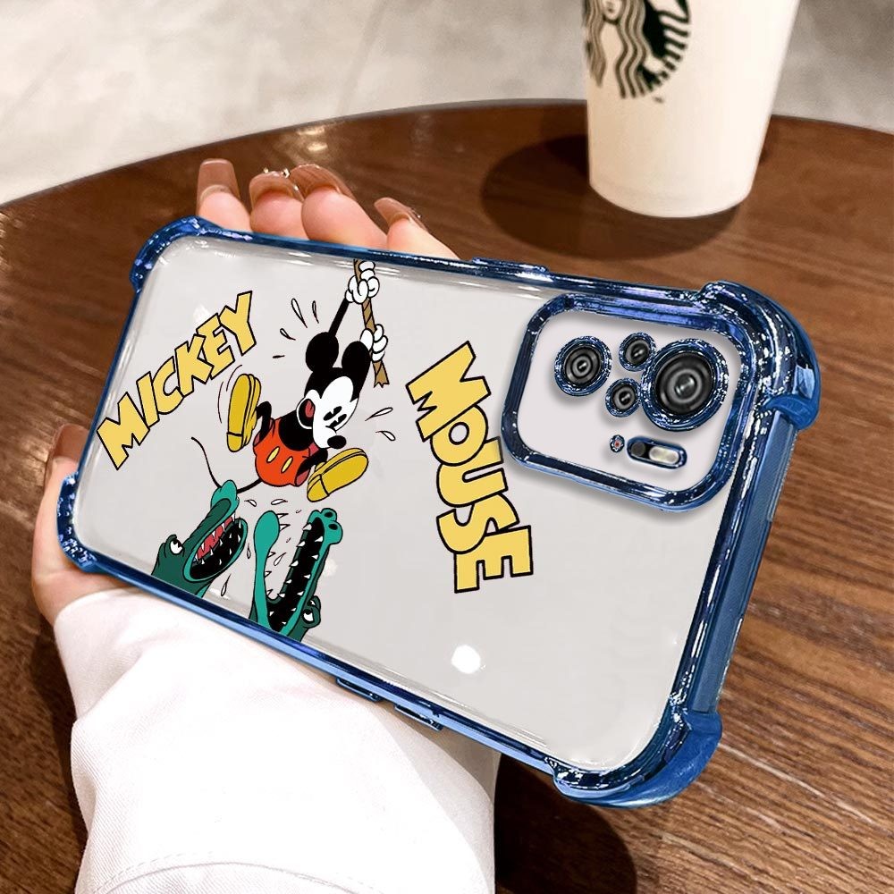 Untuk Xiaomi Redmi Note 10 Pro 10S Note10 4G 5G Fashion Cartoon Mickey Mouse Phone Case Transparent 