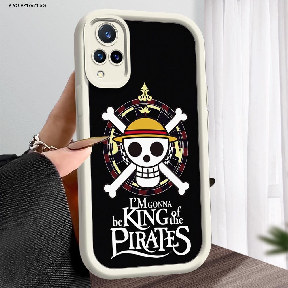 Untuk Vivo V21 5G V21E Anime OnePiece Phone Casing Soft Silicone Anti-Knock Case