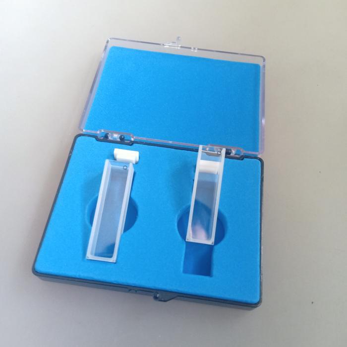 1 pasang Quartz cuvette/ Kuvet kuarsa / Kuvet spektrofotometer UV Vis