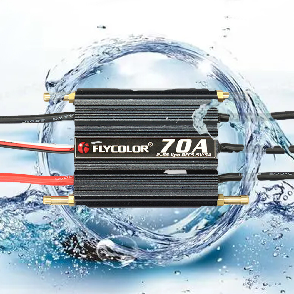 Flycolor 150A 120A 90A 70A 50A Brushless ESC Speed Control Stand 2-6S Lipo BEC 5.5V/5A for RC Boat