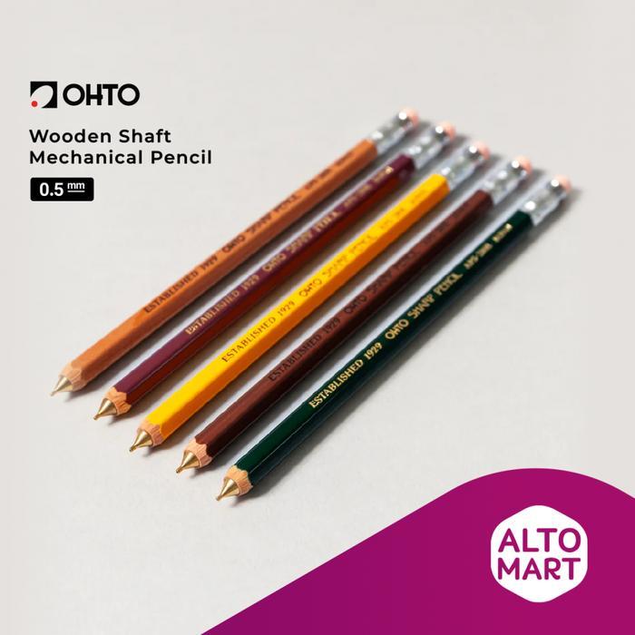 OHTO WN01 WOODEN SHAFT MECHANICAL PENCIL 0.5 MM APS-280E PENSIL MEKANIK
