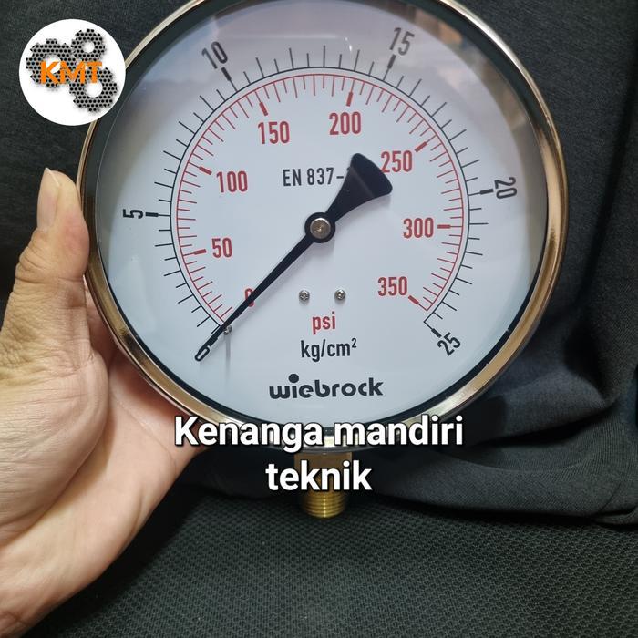 25 Bar Pressure Gauge 6 Inch Wiebrock Blacksteel