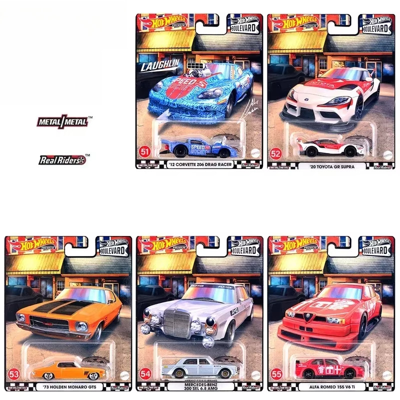 Original Hot Wheels Premium Car Boulevard Diecast 1:64 Voiture Alfa Romeo Corvette Z06 Drag Racer