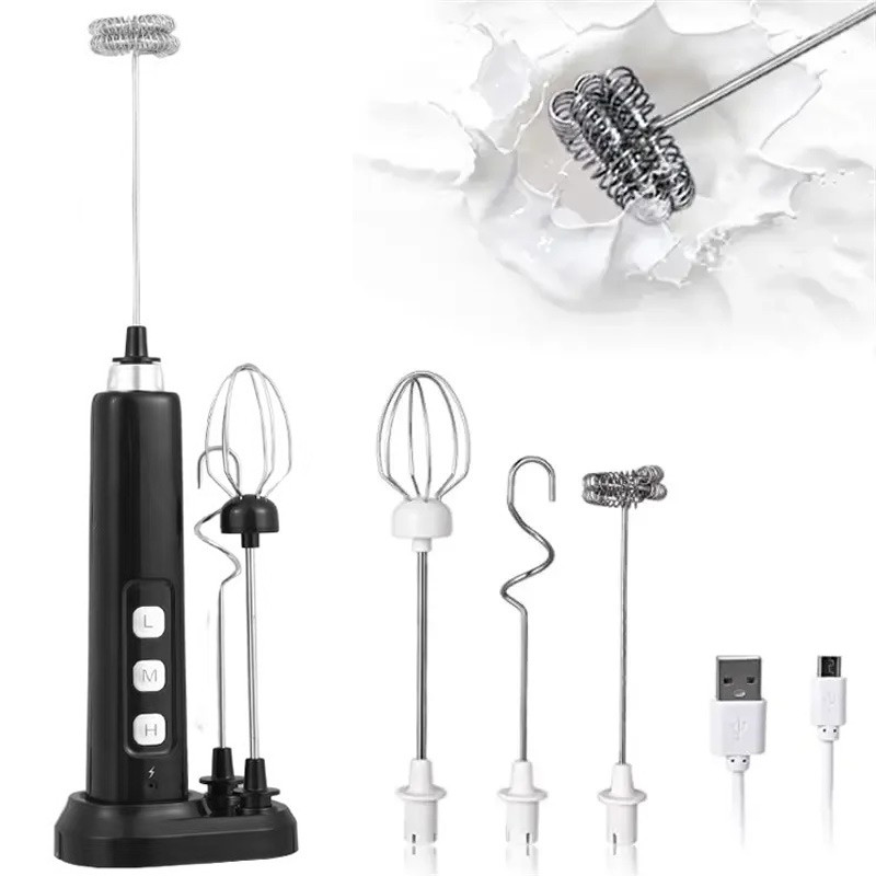 Wireless Rechargeable Electric Milk Frother Baking Milk Frother Mini Electric Milk Frother USB Can