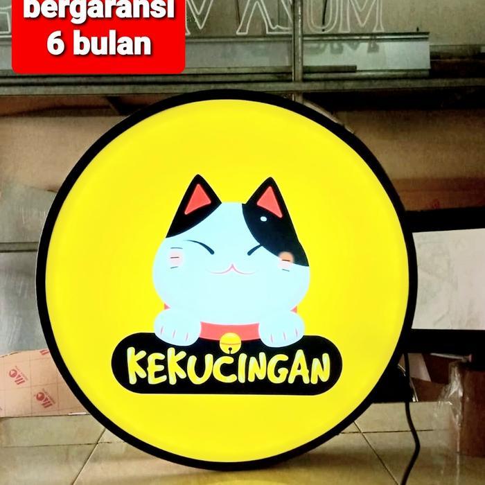 Neon Box Bulat 50Cm 2 Sisi+ Breked