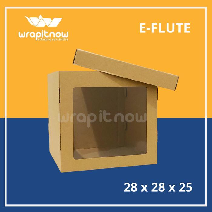 (20 Pcs) Eflute 28x28x25 Dus kue tart cake pudding hampers dus eflute mika