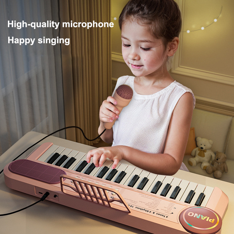 37 Key Electronic Piano Children's Multifunctional Piano with Microphone for Beginner Electronic