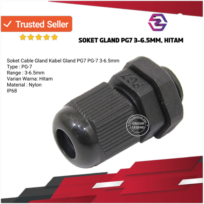 Soket Cable Gland Kabel Gland PG7 PG-7 3-6.5mm