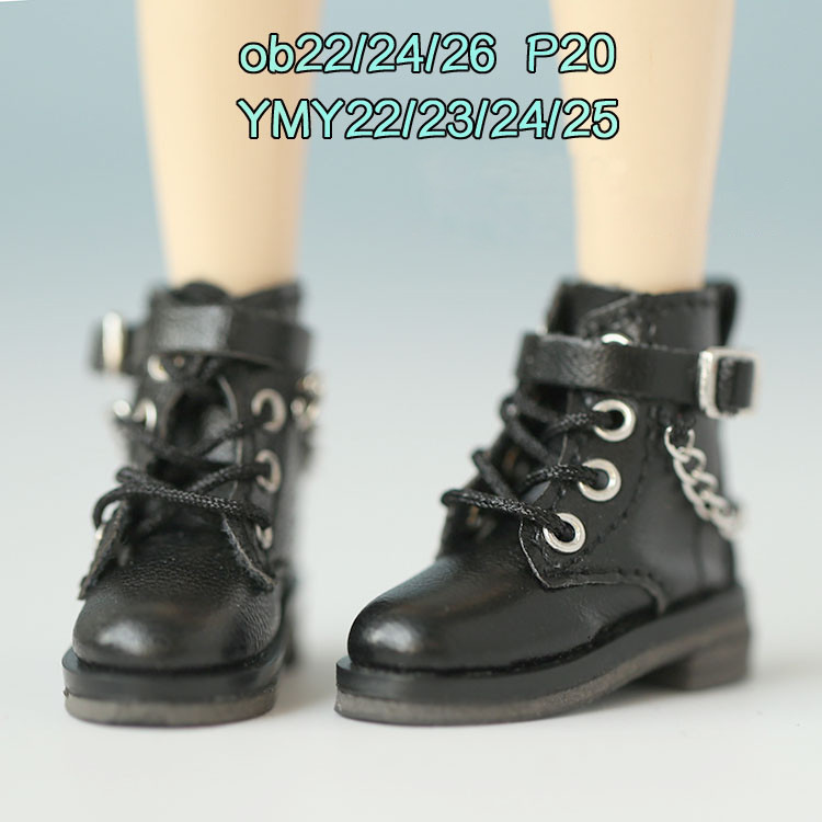 Ob22 White Black Leather Shoes Ob24 Cute Blyth Chain Boots For P20 YMY22 23 25 Licca Azones Ob24